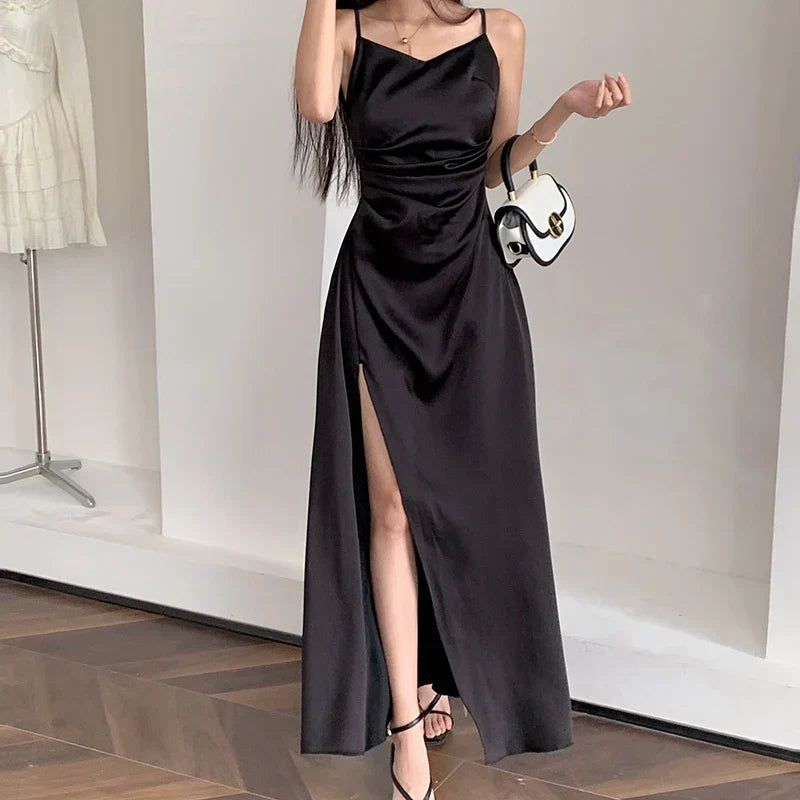 Ärmelloses Maxi-Kleid mit Schwingkragen für Damen