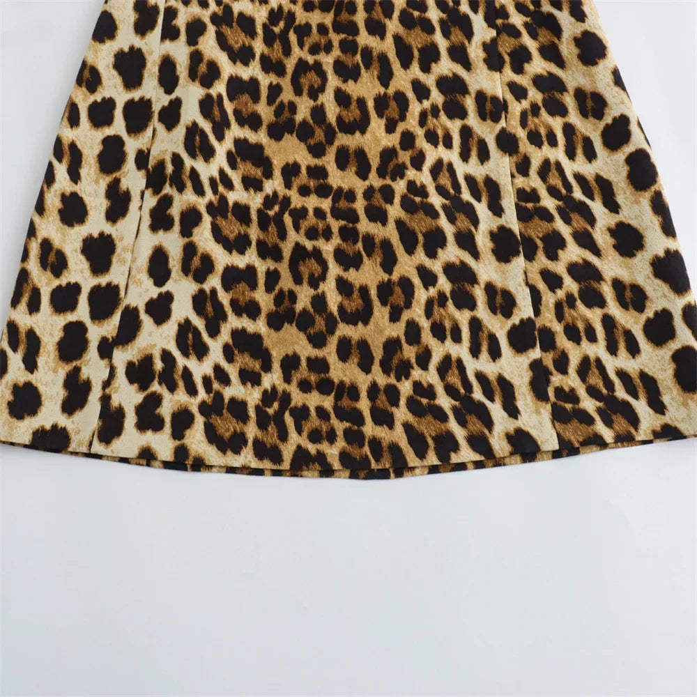 Ärmelloses Kleid mit Leopardenprint